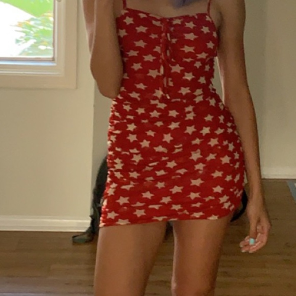 RUCHED STRAPPY DRESS